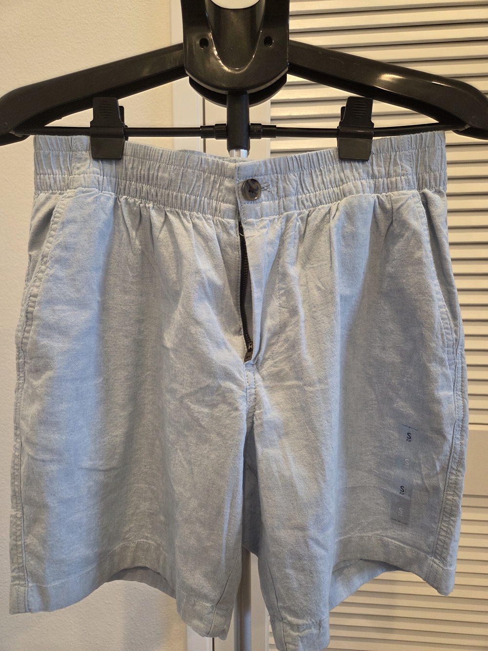 Tommy Hilfiger Men Light Blue Casual Shorts Small NWT Elastic Waist Zip Fly